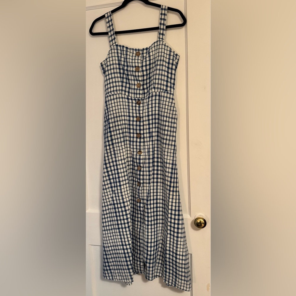 Mango White and Blue Dress